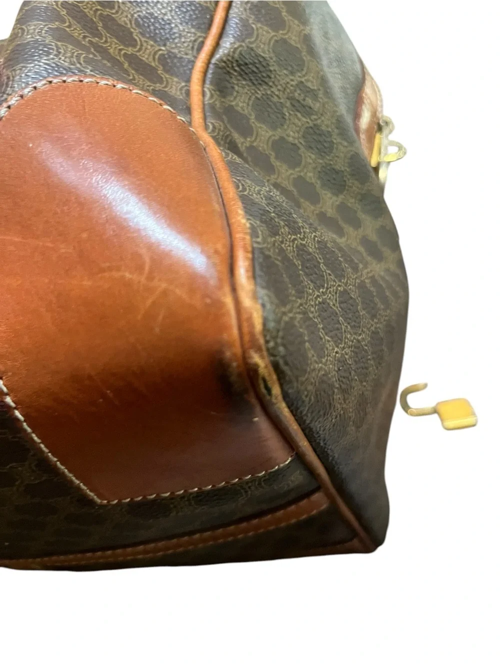 Celine Macadam Vintage Boston Bag Weekender Duffel Bag Authentic